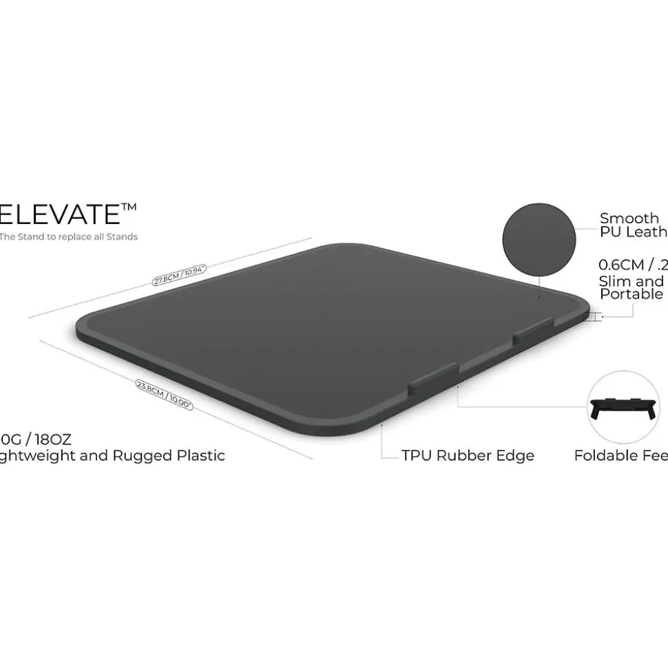 Function101 Elevate 10.94" x 10" Plastic Laptop Stand, Black (F101-ELBLK)