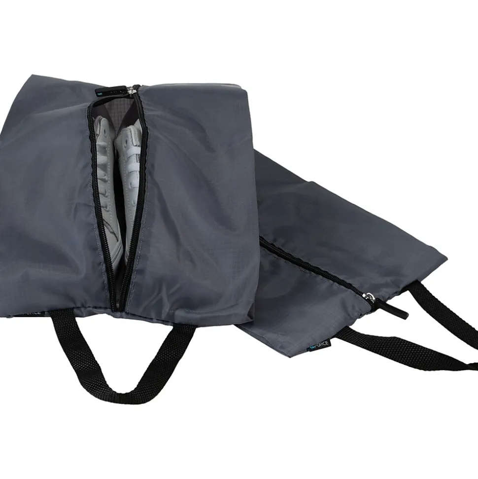 G Force 9" 2-Piece Nylon Travel Pouch Set, Gray/Black (6064)