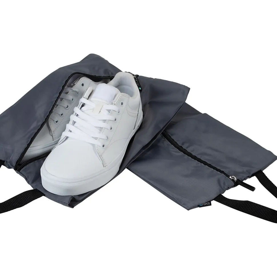 G Force 9" 2-Piece Nylon Travel Pouch Set, Gray/Black (6064)