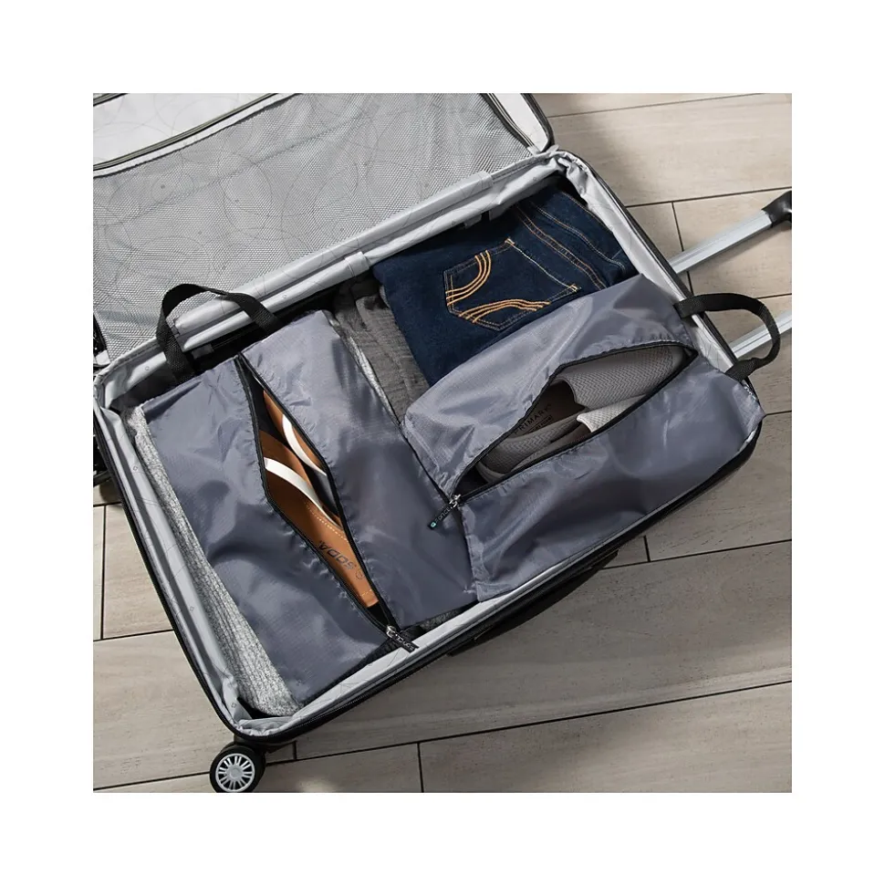 G Force 9" 2-Piece Nylon Travel Pouch Set, Gray/Black (6064)