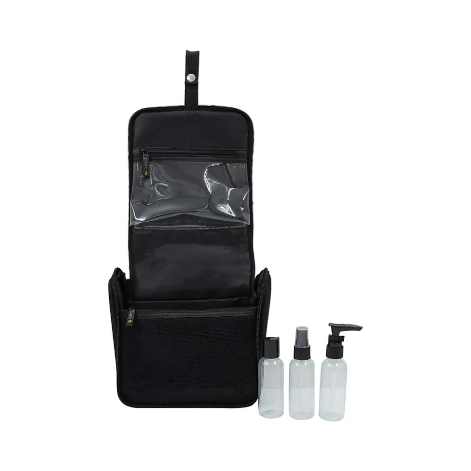 G Force 8" 12-Piece Plastic Toiletry Bag Kit, Black/Clear (36024)