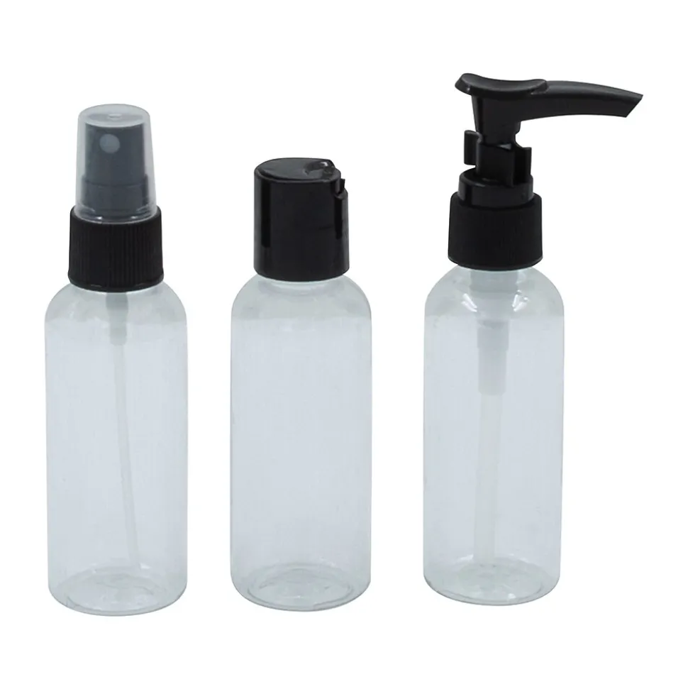 G Force 8" 12-Piece Plastic Toiletry Bag Kit, Black/Clear (36024)