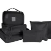 G Force 6-Piece Fabric Travel Pouch Set, Water Resistant, Black (27105-BLACK)