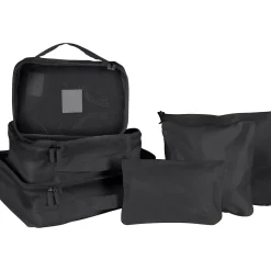 G Force 6-Piece Fabric Travel Pouch Set, Water Resistant, Black (27105-BLACK)