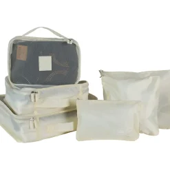 G Force 6-Piece Fabric Travel Pouch Set, Water Resistant, Cashmere (27105-CASHMERE)