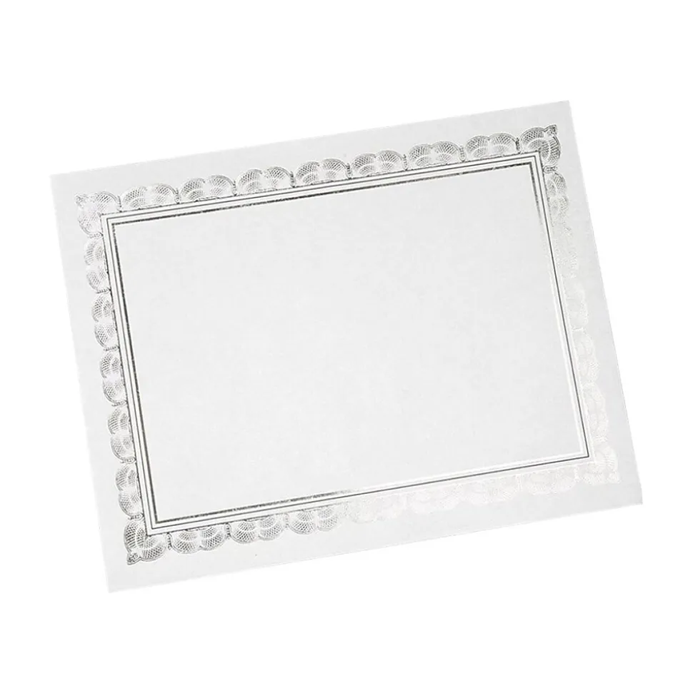 Gartner Studios Certificates, White/Silver, 15/Pack (74938)