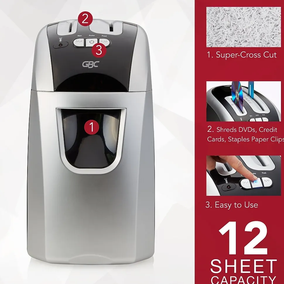 GBC EX12-05 12-Sheet Cross Cut Personal Shredder (1757390)