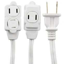 GE 12' Extension Cord, 3-Outlet, White (JAS51954)
