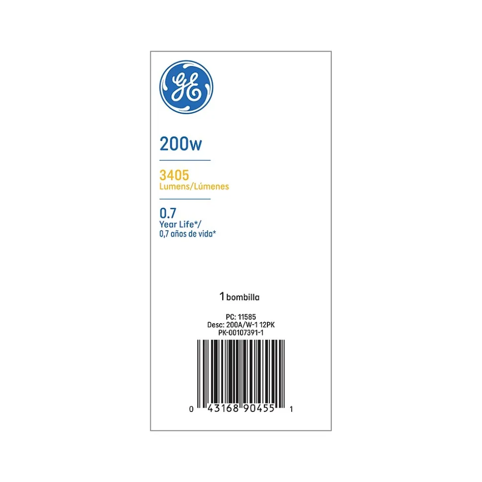 GE 200 Watt Soft White Incandescent General-Purpose Bulb (11585)