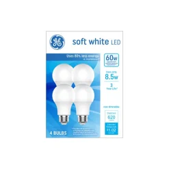 GE 8.5 Watt Soft White LED General-Purpose Bulb, 4/Pack (93131063)