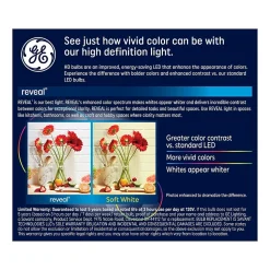 GE Reveal 8 Watt Warm White LED General-Purpose Bulb, 2/Pack (93129441)
