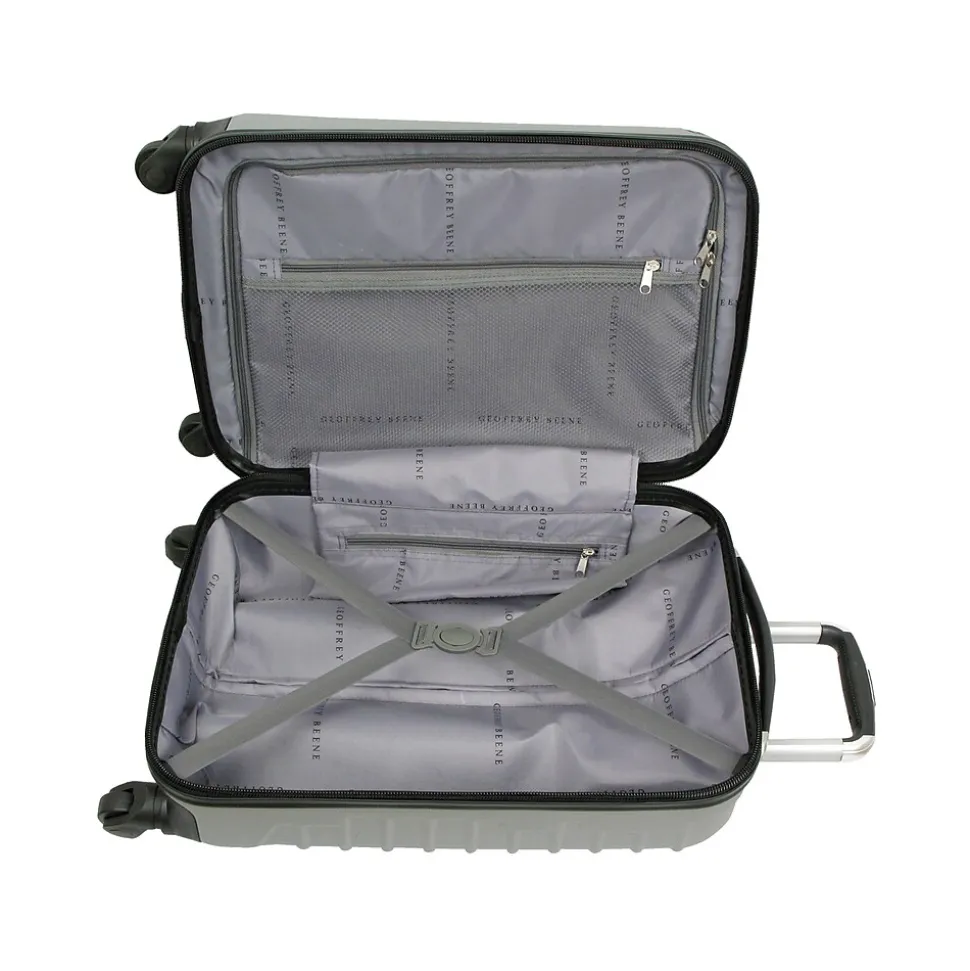 Geoffrey Beene 2-Piece Hardside Spinner Luggage Set, Silver (GB2758-2)