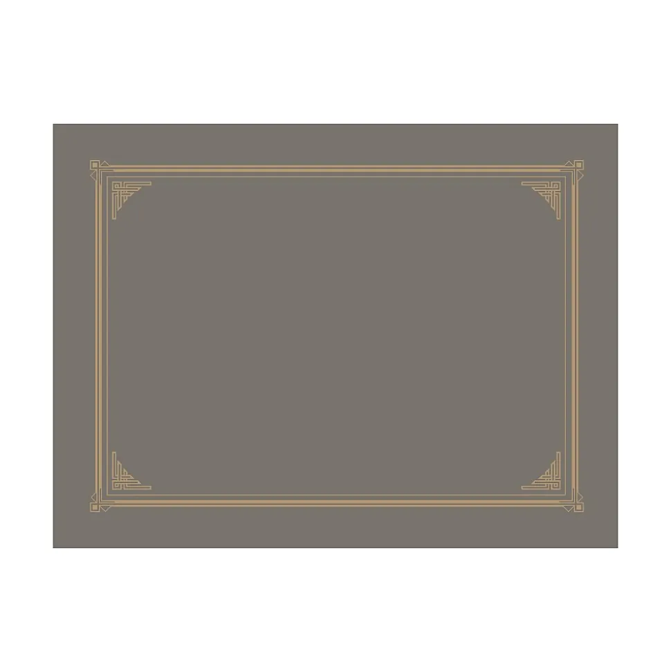 Geographics Classic Linen Certificate Holders, 8.5" x 11", Gray/Gold, 6/Pack (49323)
