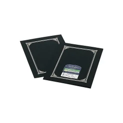Geographics Linen Gold Foil Certificate Covers, Black, 6/Pack (45331)