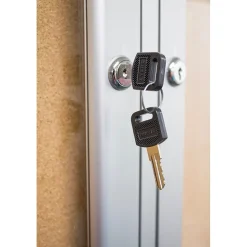 Ghent 4' H x 5' W Enclosed Natural Cork Bulletin Board with Satin Frame, 2 Door (PA24860K)