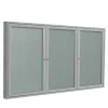 Ghent 4' H x 6' W Enclosed Vinyl Bulletin Board with Satin Frame, 3 Door, Silver (PA34872VX-193)