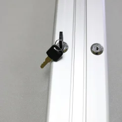 Ghent 3' H x 5' W Enclosed Vinyl Bulletin Board with Satin Frame, 2 Door, Silver (PA23660VX-193)