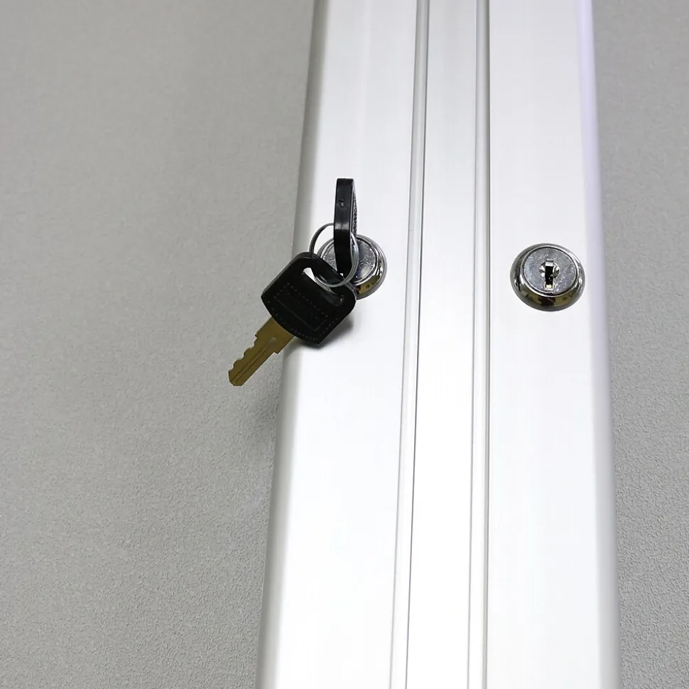 Ghent 3' H x 5' W Enclosed Vinyl Bulletin Board with Satin Frame, 2 Door, Silver (PA23660VX-193)