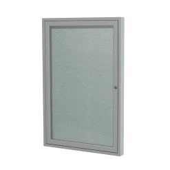 Ghent 24" H x 18" W Enclosed Vinyl Bulletin Board with Satin Frame, 1 Door (PA12418VX-193)