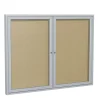 Ghent 3' H x 5' W Enclosed Vinyl Bulletin Board with Satin Frame, 2 Door (PA23660VX-181)