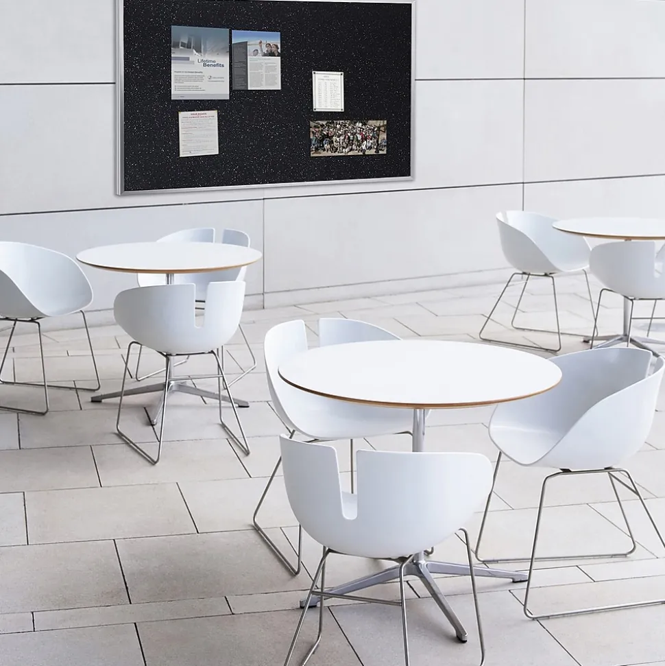 Ghent 4' H x 6' W Recycled Bulletin Board with Aluminum Frame, Black (ATR46-BK)