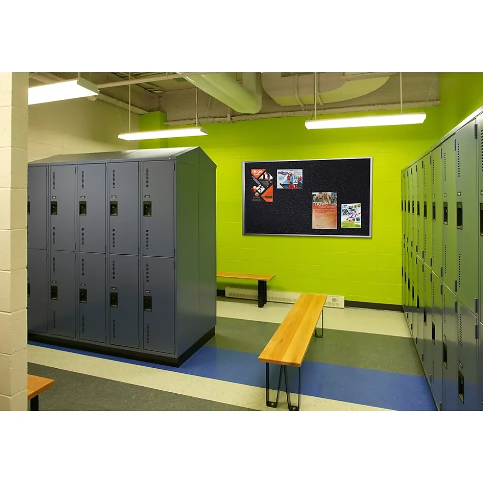 Ghent 4' H x 6' W Recycled Bulletin Board with Aluminum Frame, Black (ATR46-BK)