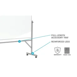 Ghent 4' H x 6' W Reversible Cork Bulletin Board/Whiteboard with Aluminum Frame (ARMK46)