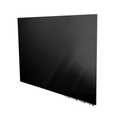 Ghent Aria 4'H x 6'W Low Profile Glass Whiteboard, Black (ARIASN46BK)