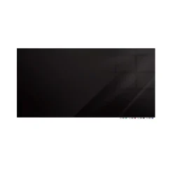 Ghent Aria 4'H x 6'W Low Profile Glass Whiteboard, Black (ARIASN46BK)