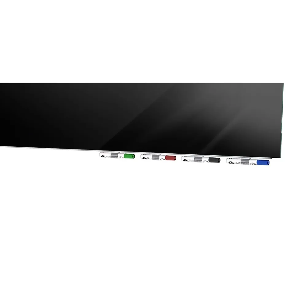 Ghent Aria 4'H x 6'W Low Profile Glass Whiteboard, Black (ARIASN46BK)