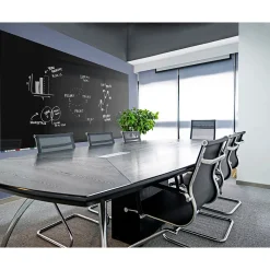 Ghent Aria 4'H x 6'W Low Profile Glass Whiteboard, Black (ARIASN46BK)