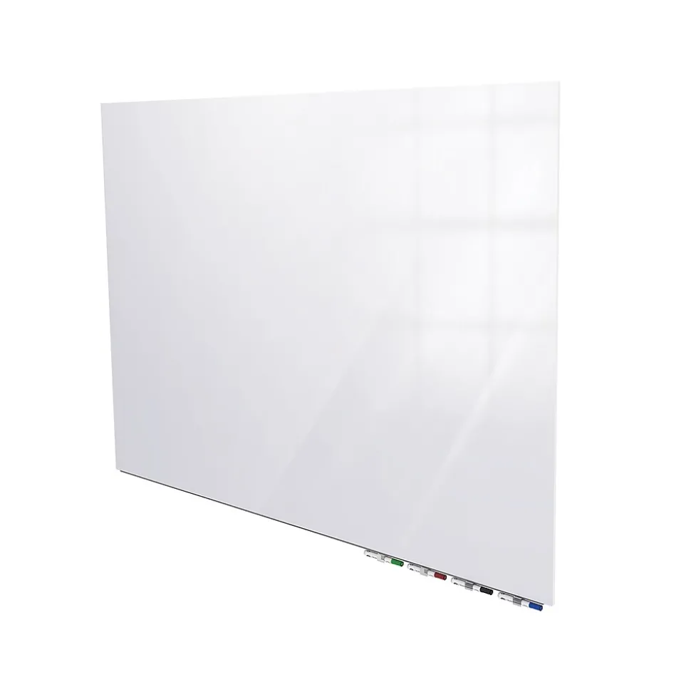 Ghent Aria 4'H x 6'W Low Profile Magnetic Glass Whiteboard, White (ARIASM46WH)