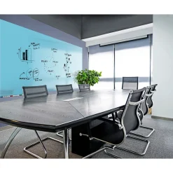 Ghent Aria Low Profile Magnetic Glass Whiteboard, 4'H x 8'W, Blue (ARIASM48BE)