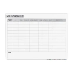 Ghent Aria OR Schedule Magnetic Glass Dry-Erase Whiteboard, 4'H x 6'W (GRPARIASM13S-46)