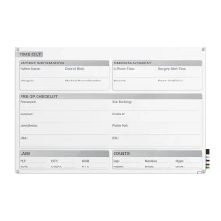 Ghent Aria OR Time Out Magnetic Glass Dry-Erase Whiteboard, 18"H x 24"W (GRPARIASM12T-18)