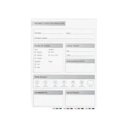 Ghent Aria Patient Room Magnetic Glass Dry-Erase Whiteboard, 24"H x 18"W (GRPARIASM11P-18)