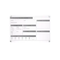 Ghent Changeable Patient Room Glass Dry-Erase Whiteboard, 18