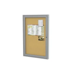 Ghent Cork Enclosed Bulletin Board, Aluminum Frame, 3'H x 2'W (PA13624K)