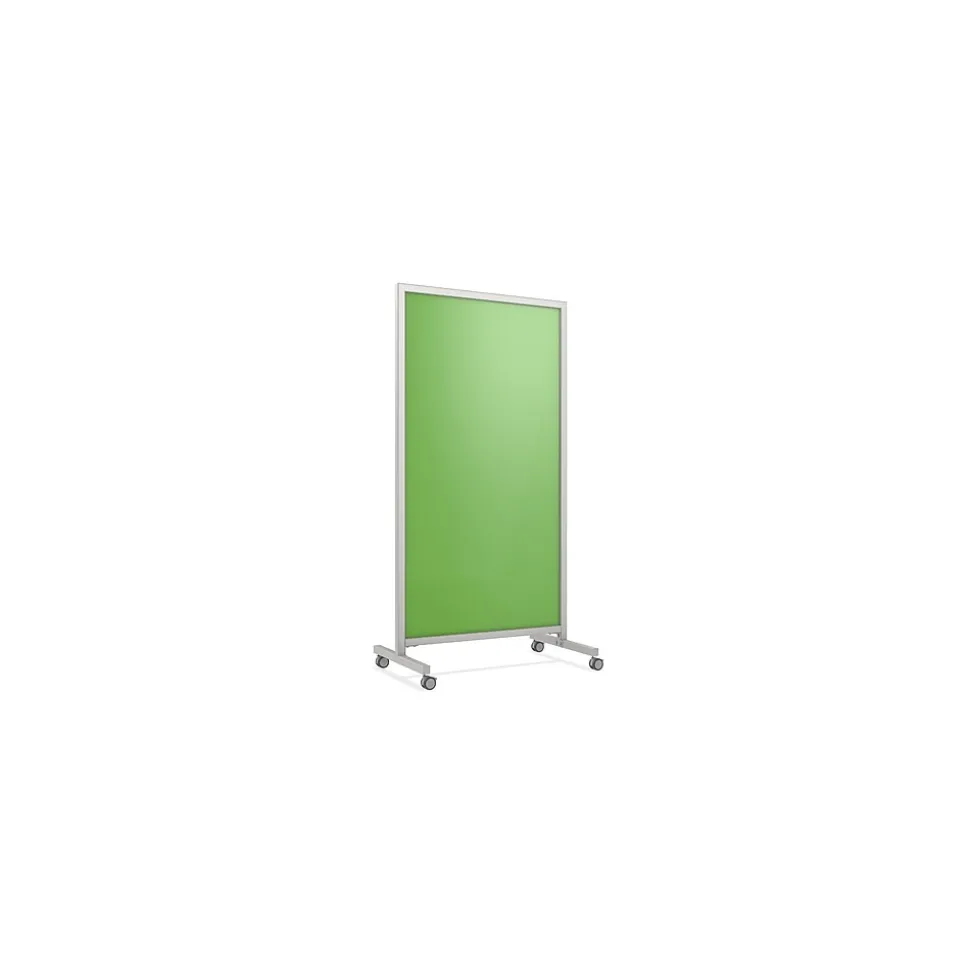 Ghent EZ Glass Mobile Dry-Erase Whiteboard, Aluminum Frame, 75"H x 38"W (EZ1NA7538GN)