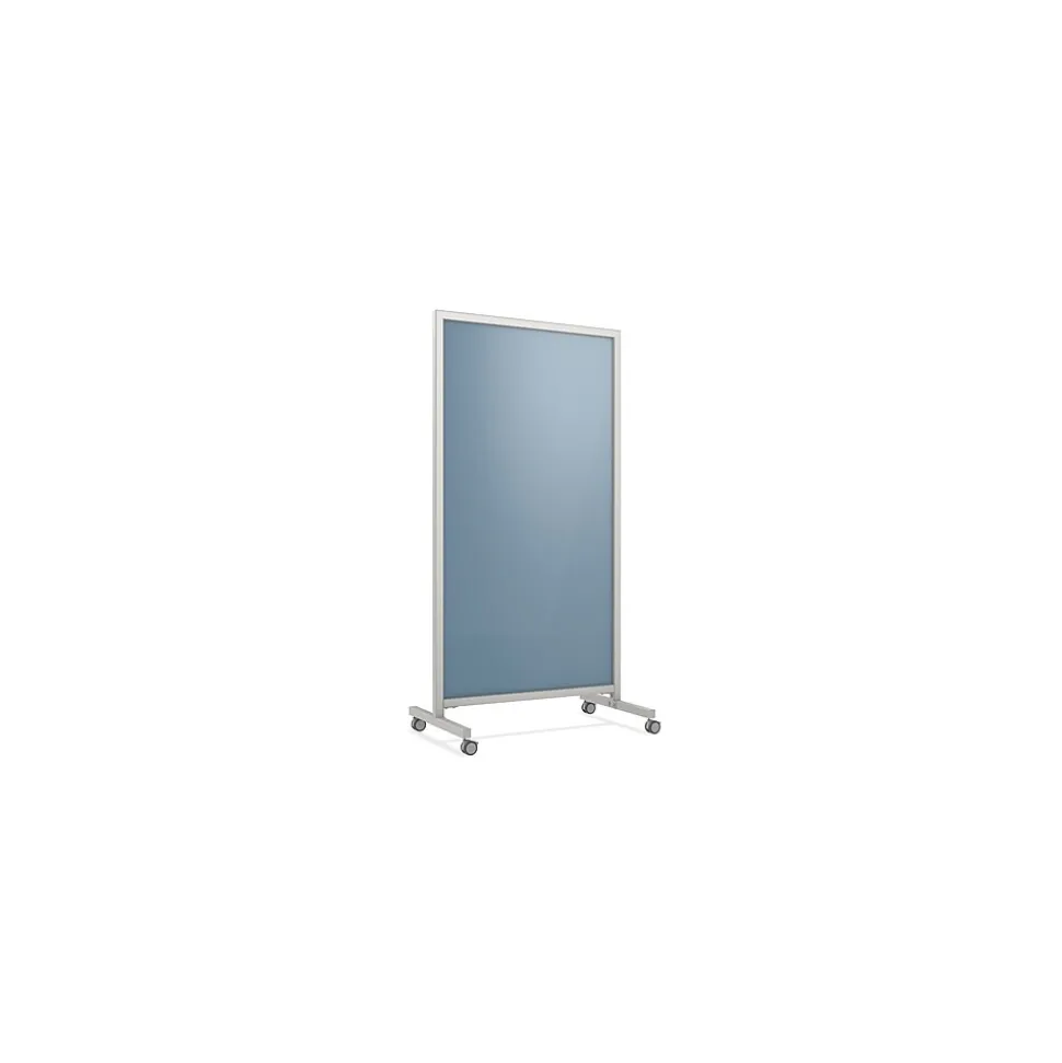 Ghent EZ Glass Mobile Dry-Erase Whiteboard, Aluminum Frame, 75"H x 38"W (EZ1NA7538DM)