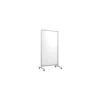 Ghent EZ Magnetic Glass Mobile Dry-Erase Whiteboard, Aluminum Frame, 75"H x 38"W (EZ1MA7538WH)