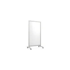 Ghent EZ Magnetic Glass Mobile Dry-Erase Whiteboard, Aluminum Frame, 75"H x 38"W (EZ1MA7538WH)