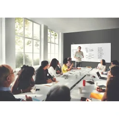 Ghent Harmony Glass Whiteboard with Radius Corners, 4'H x 5'W (HMYRN45WH)