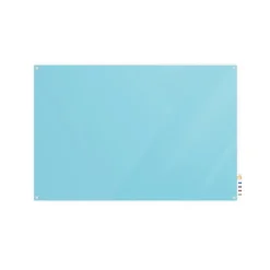 Ghent Harmony 4'H x 8'W Magnetic Glass Whiteboard with Square Corners, Blue (HMYSM48BE)