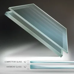 Ghent Harmony 4'H x 8'W Magnetic Glass Whiteboard with Square Corners, Blue (HMYSM48BE)