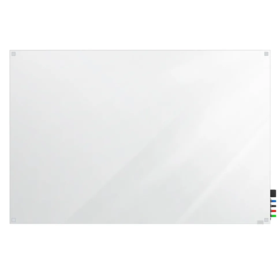 Ghent Harmony 4'H x 6'W Magnetic Glass Whiteboard with Square Corners, White (HMYSM46WH)