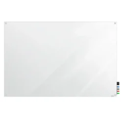 Ghent Harmony 4'H x 8'W Magnetic Glass Whiteboard with Square Corners, White (HMYSM48WH)
