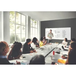 Ghent Harmony Magnetic Glass Whiteboard with Square Corners, 4'H x 5'W, White (HMYSM45WH)