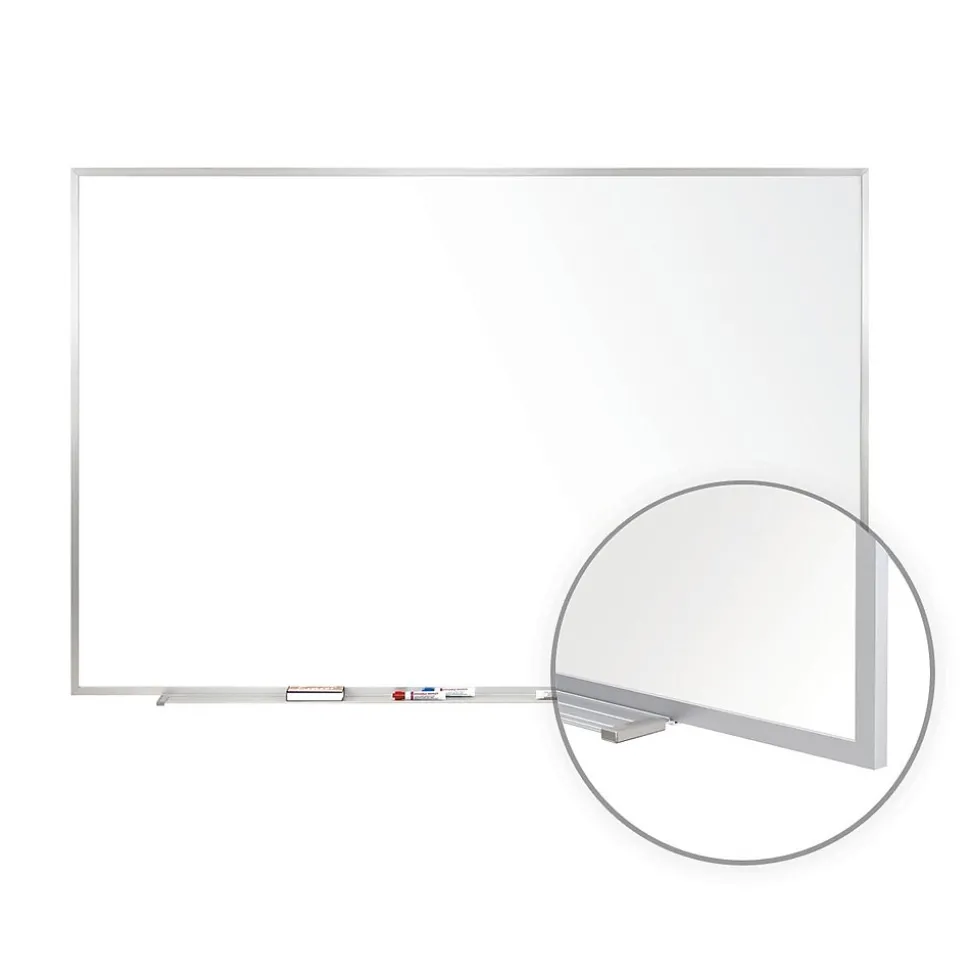 Ghent Magnetic Porcelain Whiteboard, Aluminum Frame, 3' H x 4' W (M1-34-1)