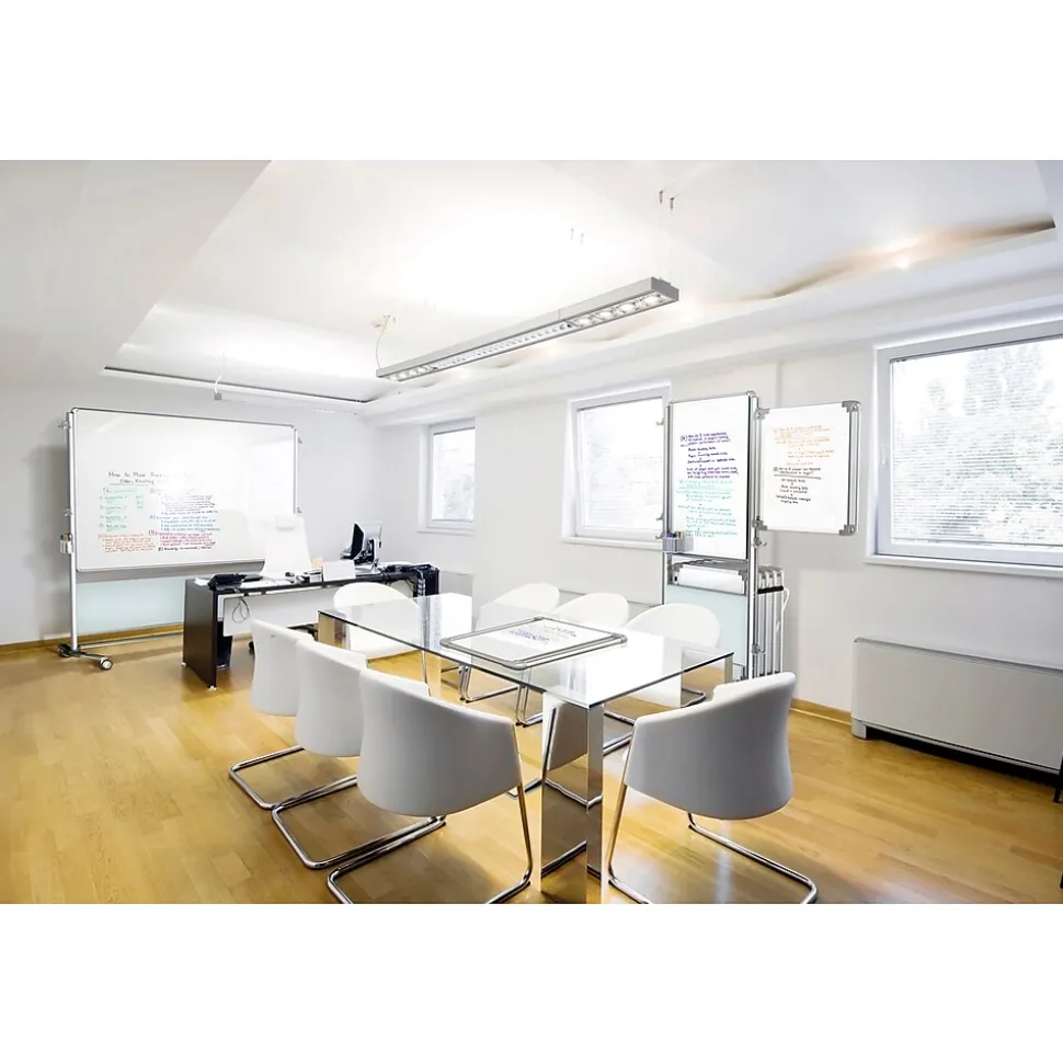 Ghent Nexus IdeaWall 76"H x 76"W Mobile 2-Sided Porcelain Magnetic Whiteboard (NEX206MW-FR)